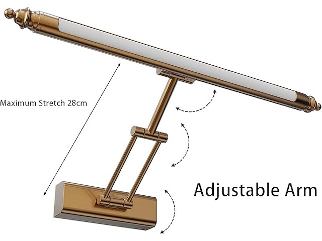 Vintage badkamerspiegellamp, retro 60 cm - afbeelding 4 van  5