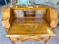 Vintage barokke secretaire ladekast uitgevoerd in rococo stijl met klep en 2 laden (met inhoud kaarsen) - afbeelding 5 van  9