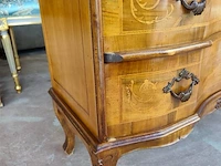 Vintage barokke secretaire ladekast uitgevoerd in rococo stijl met klep en 2 laden (met inhoud kaarsen) - afbeelding 8 van  9