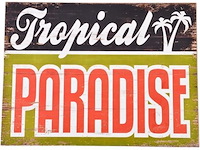Vintage bord tropical paradise - afbeelding 1 van  1