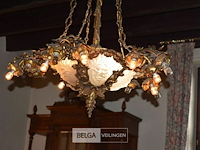 Vintage bronzen kroonluster - afbeelding 1 van  4