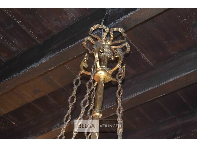 Vintage bronzen kroonluster - afbeelding 4 van  4