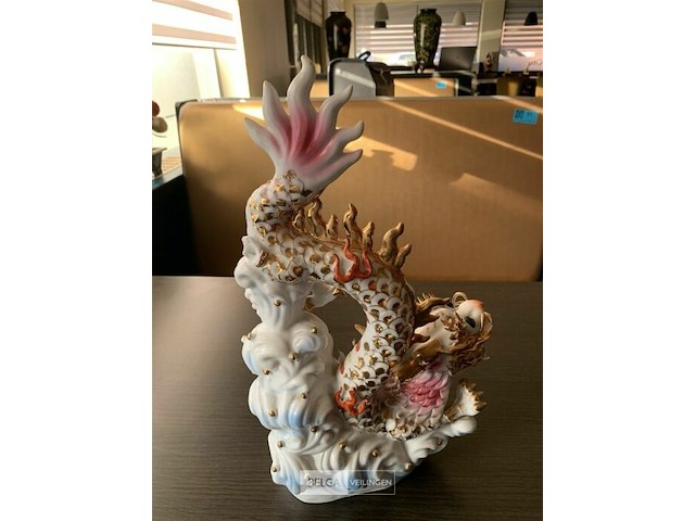 Vintage chinees porseleine draak - afbeelding 1 van  2