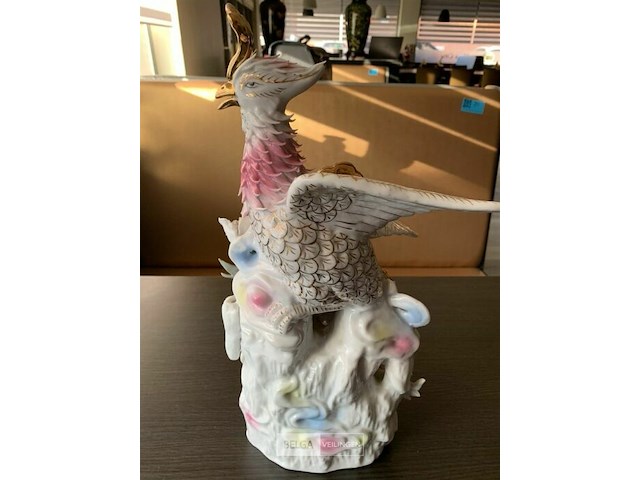 Vintage chinees porseleine vogel - afbeelding 1 van  2