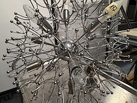 Vintage chromen sputnik kroonluchter - afbeelding 2 van  2