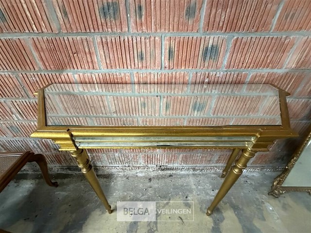 Vintage consoletafel met spiegelglas - afbeelding 2 van  3