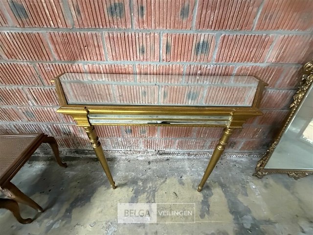 Vintage consoletafel met spiegelglas - afbeelding 3 van  3