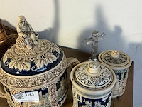 Vintage duitse steengoed punch bowl set - afbeelding 2 van  2