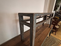 Vintage eetafel met 4 vintage zitbanken - afbeelding 6 van  6