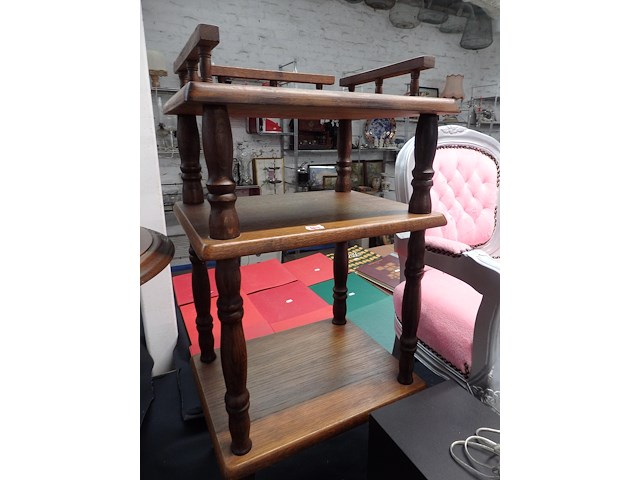 Vintage eiken telefoonmeubel - afbeelding 1 van  1