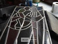 Vintage glas-in-loodpaneel - afbeelding 2 van  3
