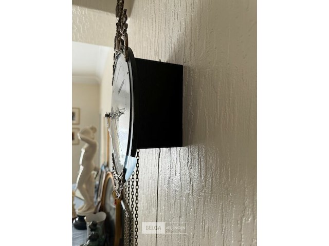 Vintage haantjes-wandklok met slinger en gewichten - afbeelding 3 van  3