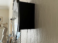 Vintage haantjes-wandklok met slinger en gewichten - afbeelding 3 van  3