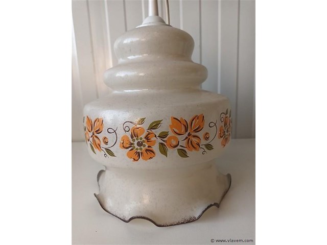 Vintage hanglamp glas - afbeelding 2 van  5