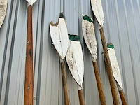 Vintage houten roeispanen (8x) - afbeelding 4 van  5