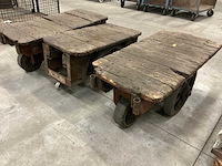 Vintage industriële kar (3x) - afbeelding 3 van  4
