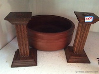 Vintage kaarsenhouders hout +… - afbeelding 1 van  3