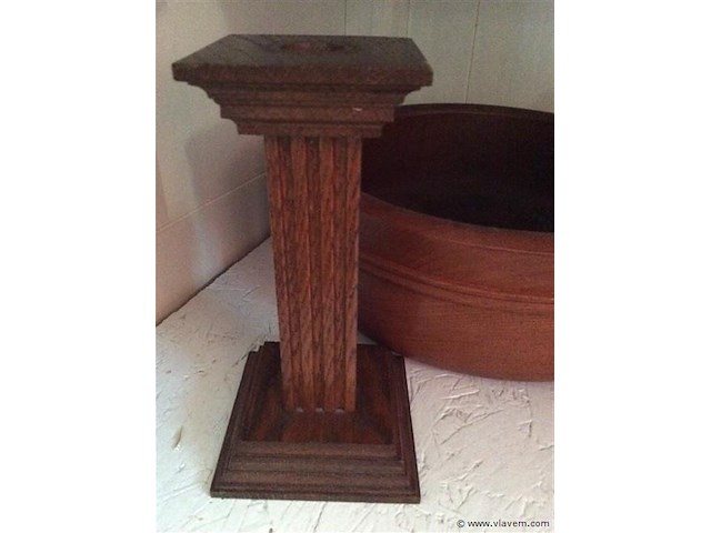 Vintage kaarsenhouders hout +… - afbeelding 2 van  3