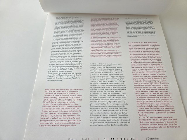 Vintage kalender - andy warhol vs daimler- benz 1989 - afbeelding 22 van  34