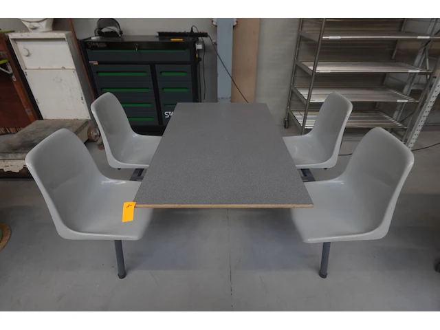 Vintage kantineset /gecombineerde tafel - afbeelding 2 van  4