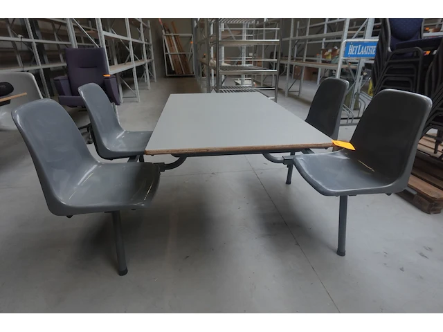 Vintage kantineset /gecombineerde tafel - afbeelding 1 van  4