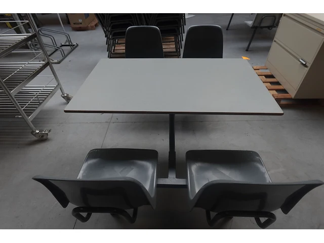 Vintage kantineset /gecombineerde tafel - afbeelding 2 van  4