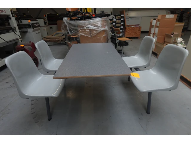 Vintage kantineset /gecombineerde tafel - afbeelding 1 van  4