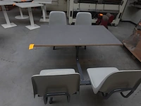 Vintage kantineset /gecombineerde tafel - afbeelding 2 van  4