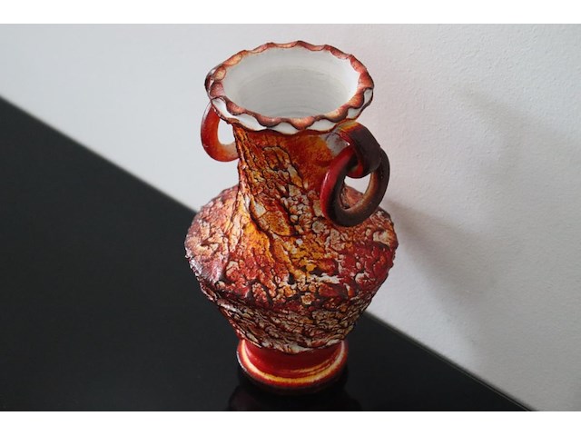 Vintage keramische "fat lava" vaas uit de jaren 60 - afbeelding 2 van  7