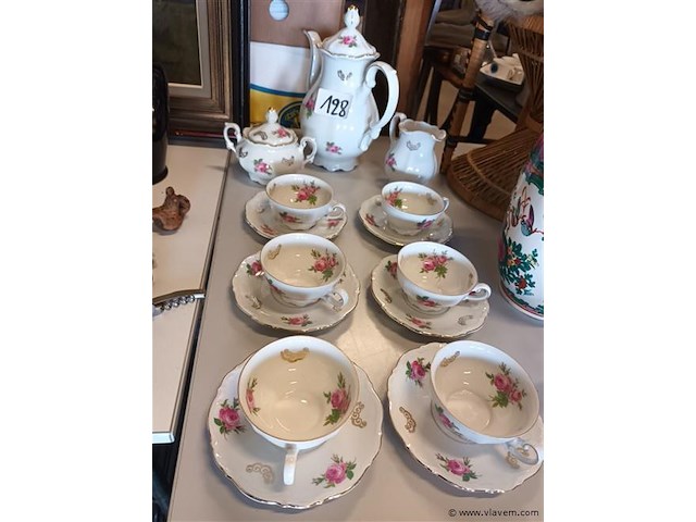 Vintage koffieservies bavaria. 15 stuks - afbeelding 1 van  5