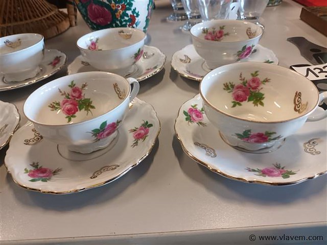 Vintage koffieservies bavaria. 15 stuks - afbeelding 2 van  5