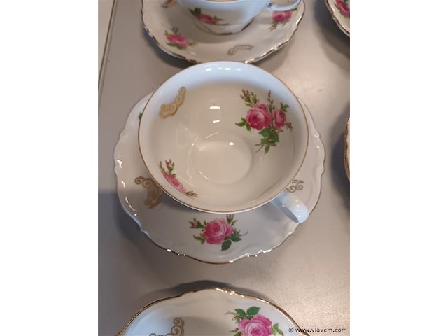 Vintage koffieservies bavaria. 15 stuks - afbeelding 4 van  5