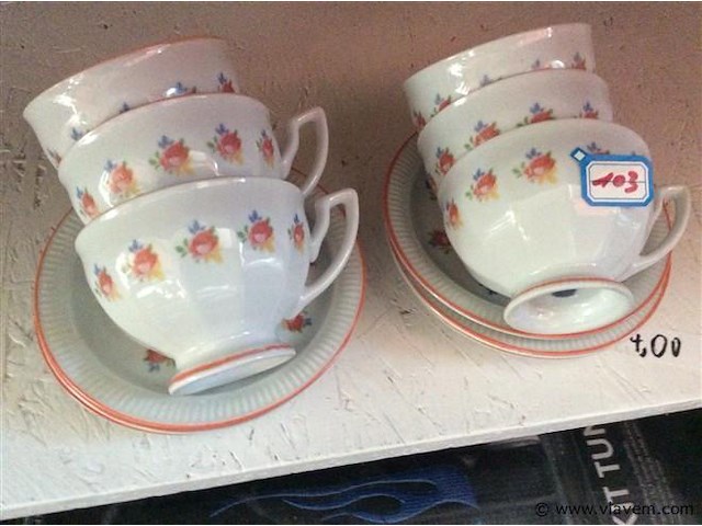 Vintage koffietassen - afbeelding 1 van  2