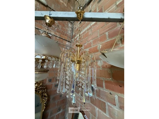 Vintage kristallen hanglamp - afbeelding 1 van  1