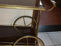 Vintage mahogang and brass barkast op wielen - afbeelding 3 van  4
