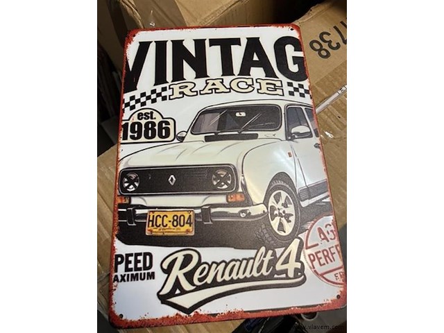 Vintage metalen bord -replica 20x30cm - afbeelding 1 van  1