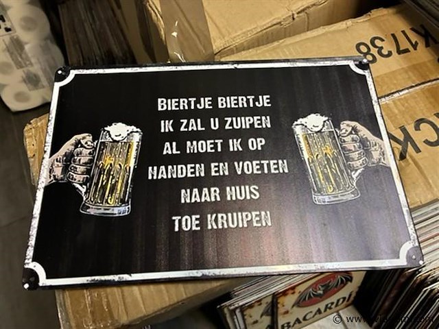 Vintage metalen bord -replica 20x30cm - afbeelding 1 van  1