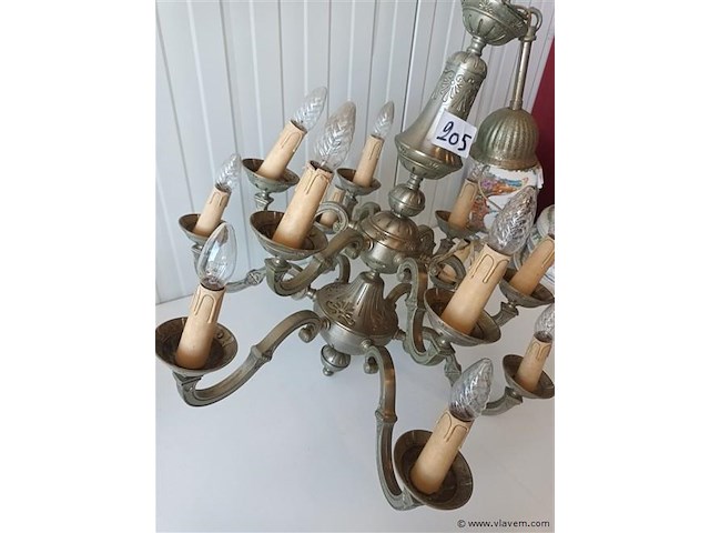 Vintage metalen luster - afbeelding 2 van  5