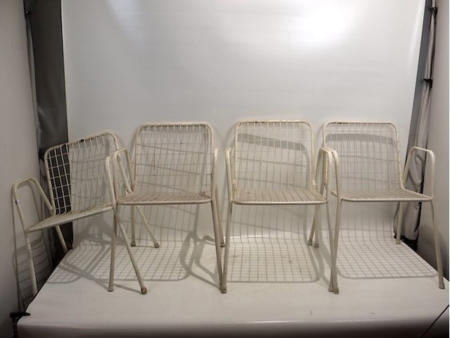 Vintage metalen tuinstoel (x4) - afbeelding 1 van  5