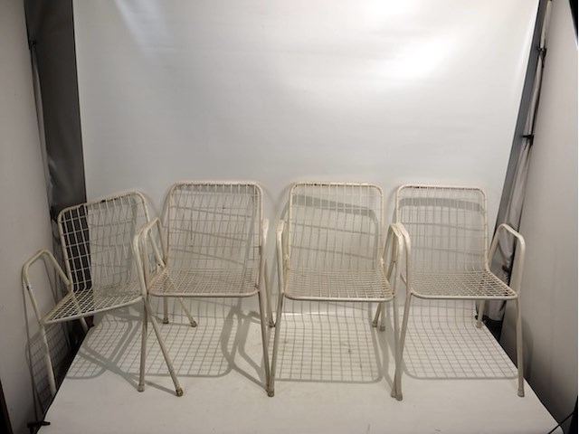 Vintage metalen tuinstoel (x4) - afbeelding 2 van  5