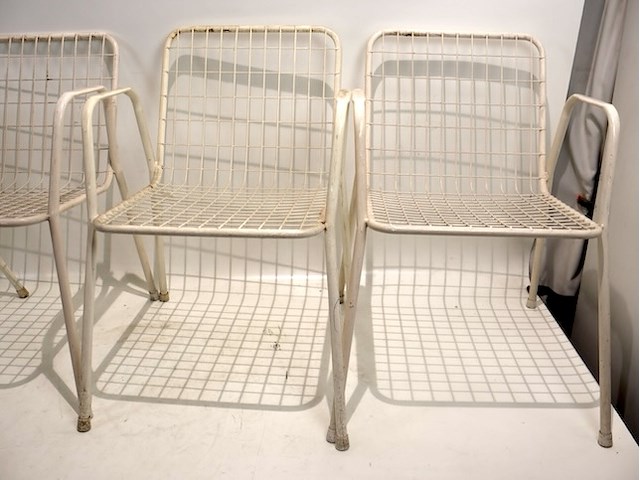 Vintage metalen tuinstoel (x4) - afbeelding 3 van  5