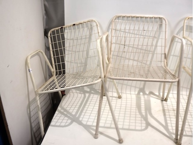 Vintage metalen tuinstoel (x4) - afbeelding 4 van  5