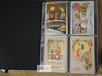 Vintage nieuwjaarskaarten ca 1950-1960 en sigarenbandjes - afbeelding 1 van  5