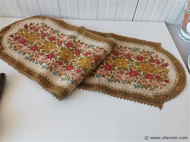 Vintage onderleggers in stof. 4 stuks - afbeelding 5 van  5