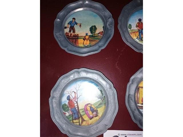 Vintage onderzetters ambacht. 4 stuks - afbeelding 3 van  4