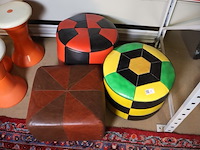Vintage poef (x3) - afbeelding 2 van  5
