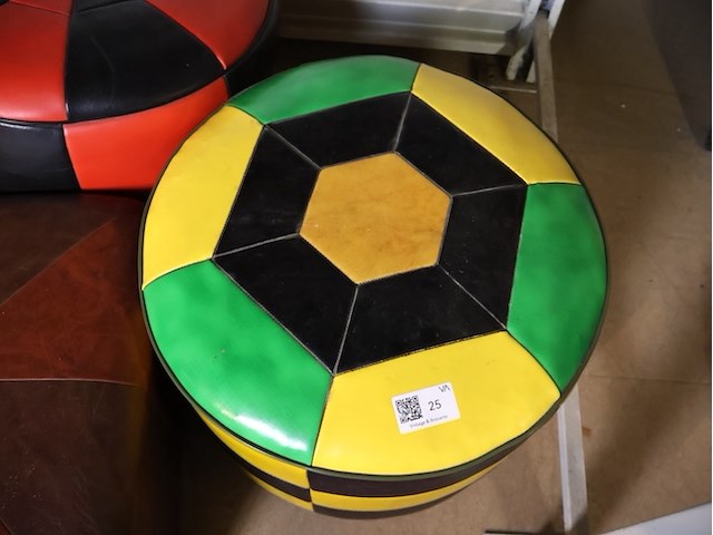 Vintage poef (x3) - afbeelding 3 van  5