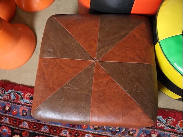 Vintage poef (x3) - afbeelding 5 van  5