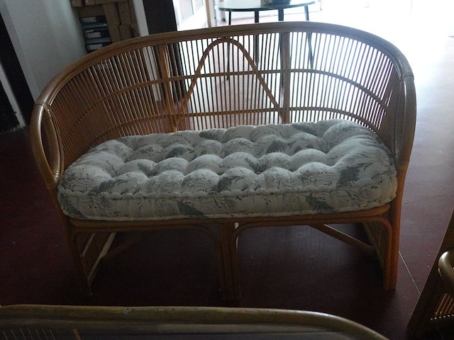 Vintage rotan set - afbeelding 2 van  4
