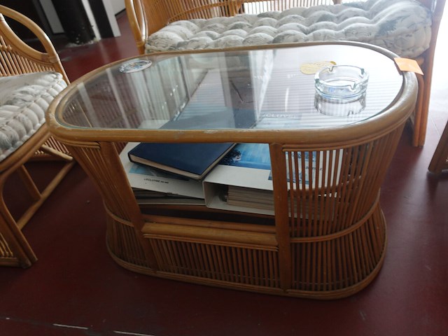 Vintage rotan set - afbeelding 4 van  4